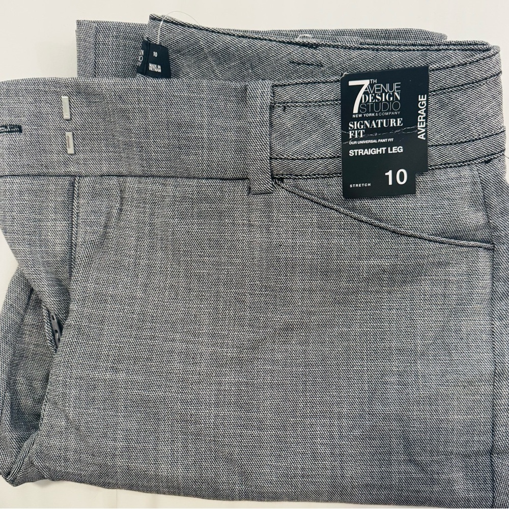 NY&C Signature Fit Straight Leg Pants - Black & White - Tags Still On